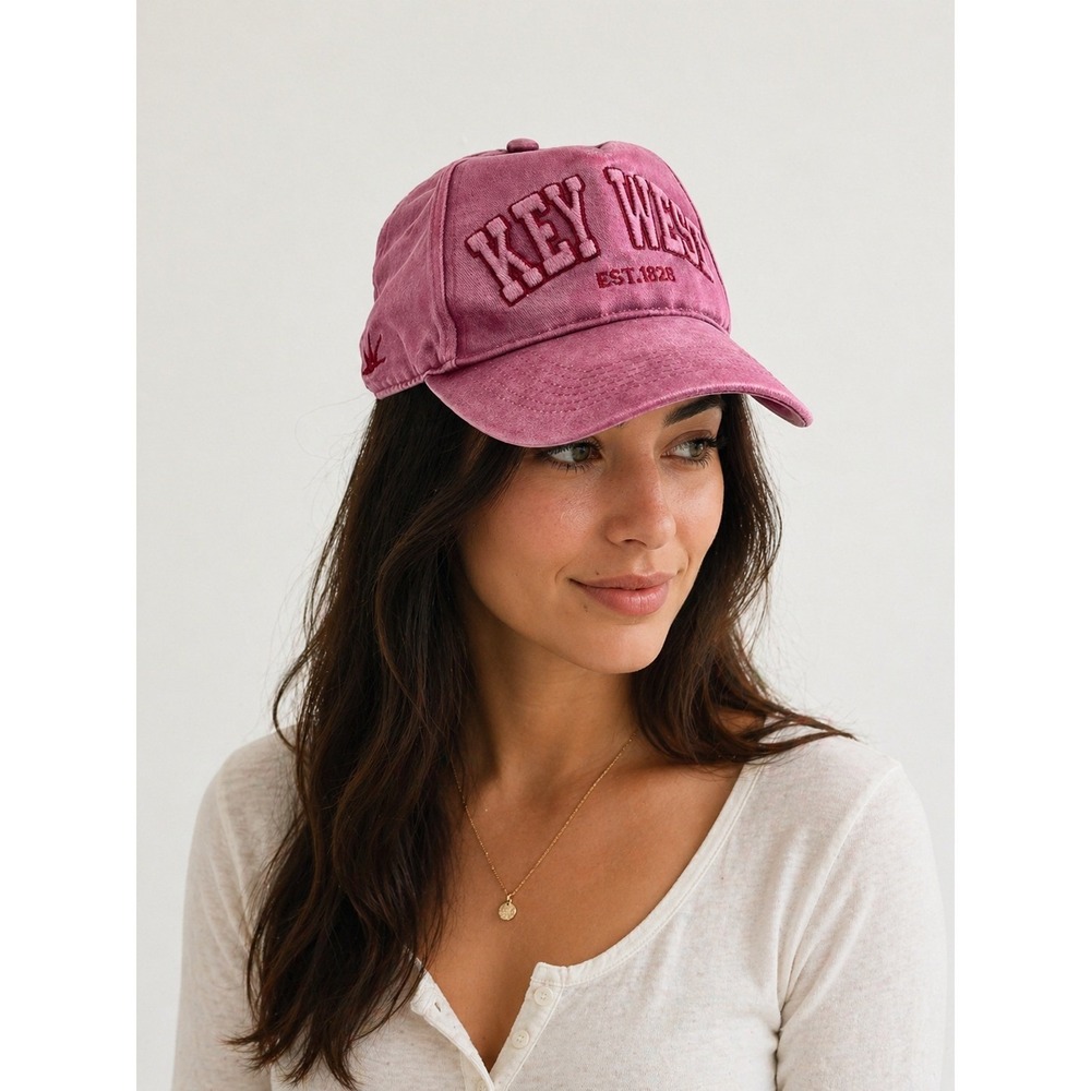 ETO Apparel Key West Florida Est 1828 Pink Embroidered Baseball Cap Hat #10H